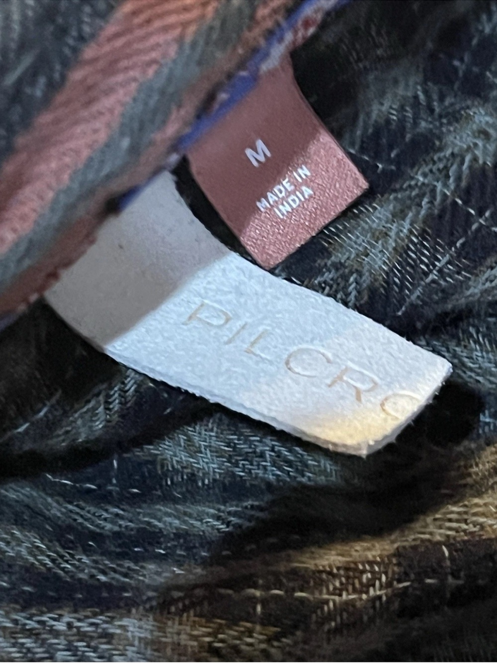 Anthropologie Pilco Plaid Patchwork Button-Up Shirt grunge Boho frayed M - Picture 6 of 8